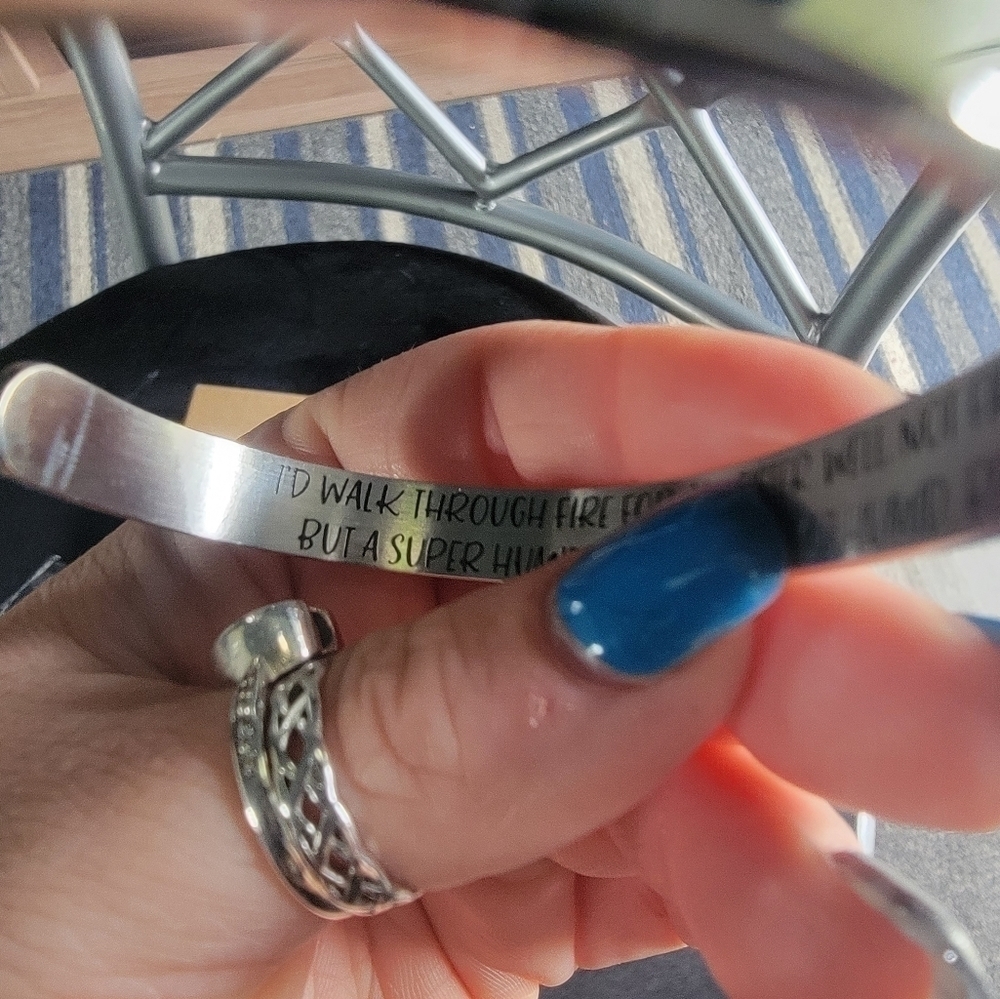 Nib Joycuff Sister Funny Silver Cuff Bracelet - Picture 4 of 6